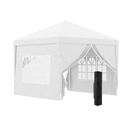 Outsunny Conjunto De 1 Carpa Plegable 3x3 M Y 2 Paredes Laterales 3x2 M Blanco_0