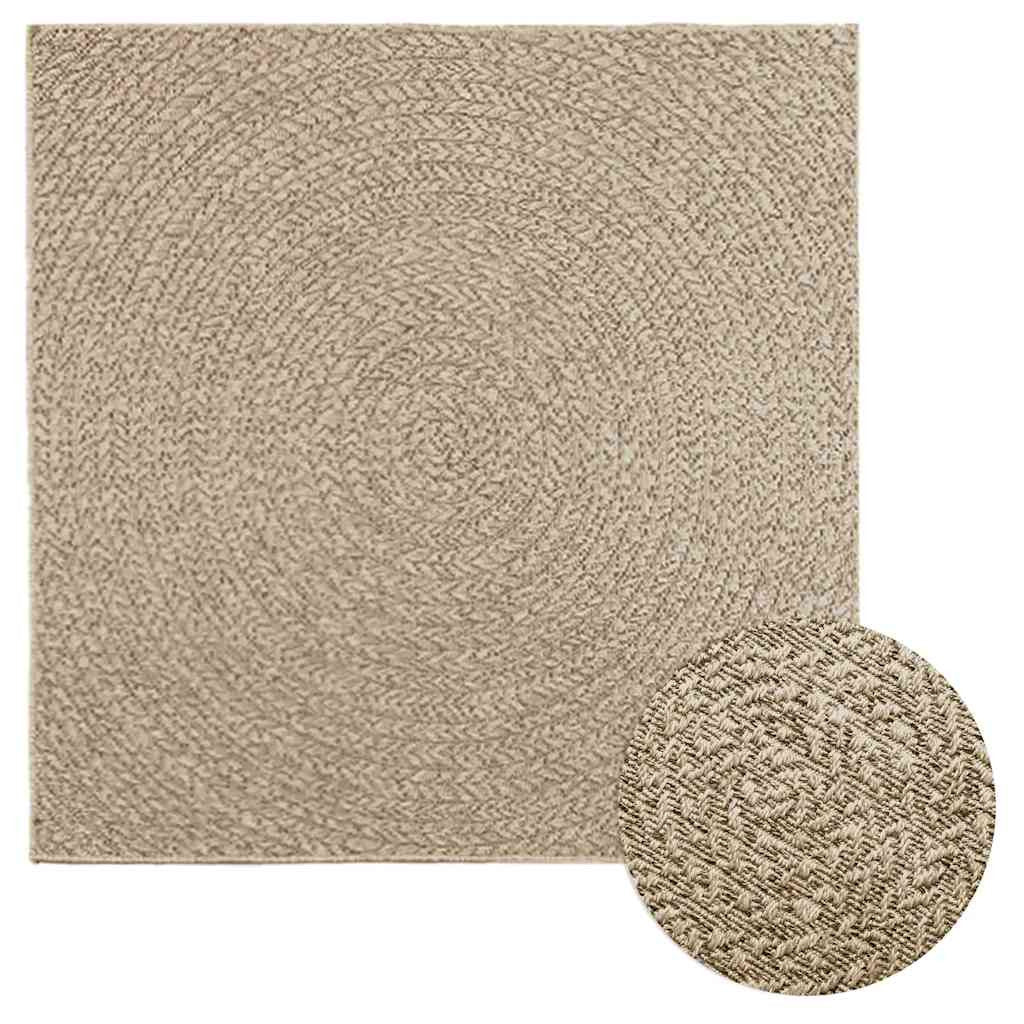 Vidaxl Alfombra Zizur Aspecto Yute Interior/exterior Beige 120x120 Cm_1