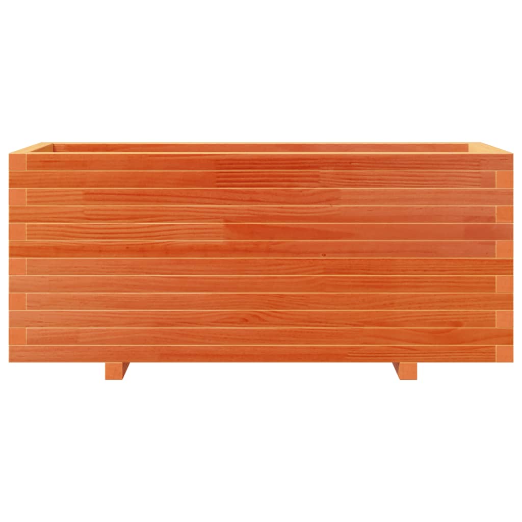 Jardinera Madera Maciza De Pino Marrón Cera 110x40x49,5 Cm_4