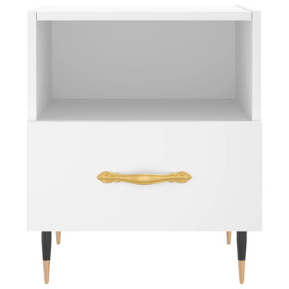 Mesita De Noche Madera De Ingeniería Blanco 40x35x47,5 Cm_2
