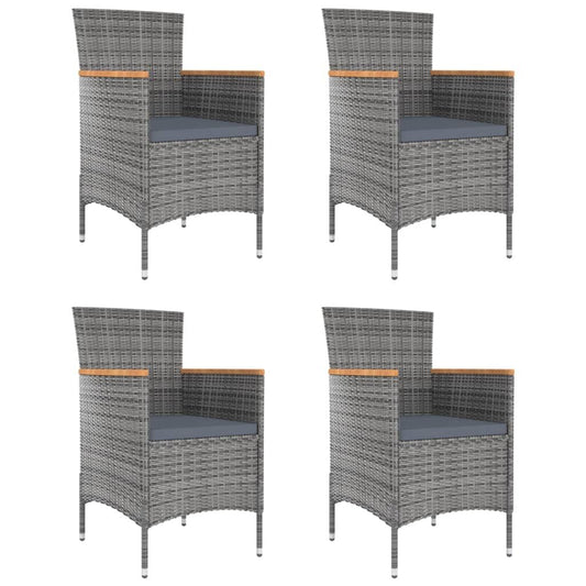 Vidaxl Sillas De Comedor De Jardín 4 Unidades Ratán Sintético Gris_0