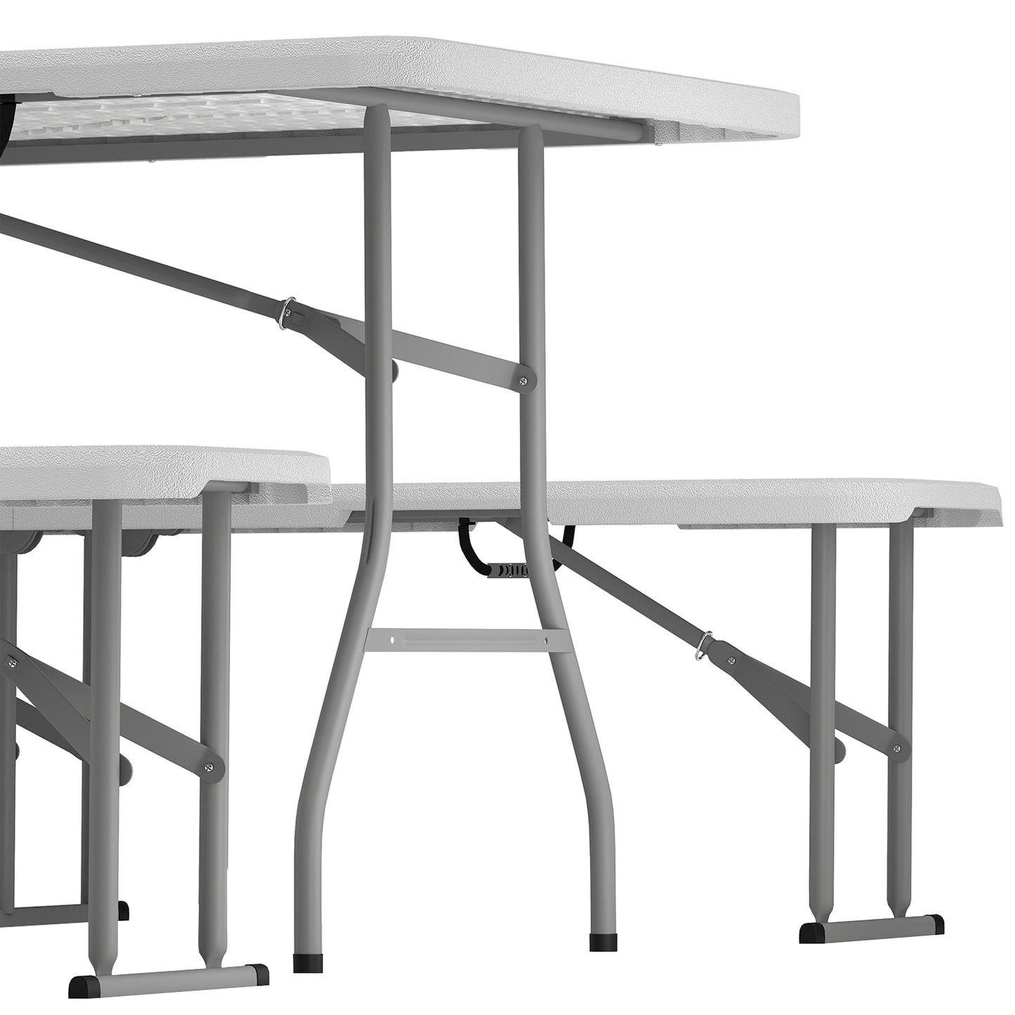 Outsunny Conjunto De Camping Plegable 3 Piezas Mesa Plegable Camping Con Bancos_4