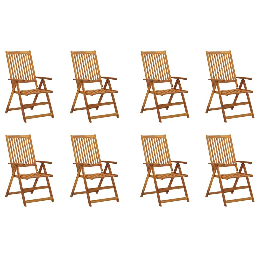 Vidaxl Sillas De Jardín Plegables Y Cojines 8 Uds Madera Maciza Acacia_1
