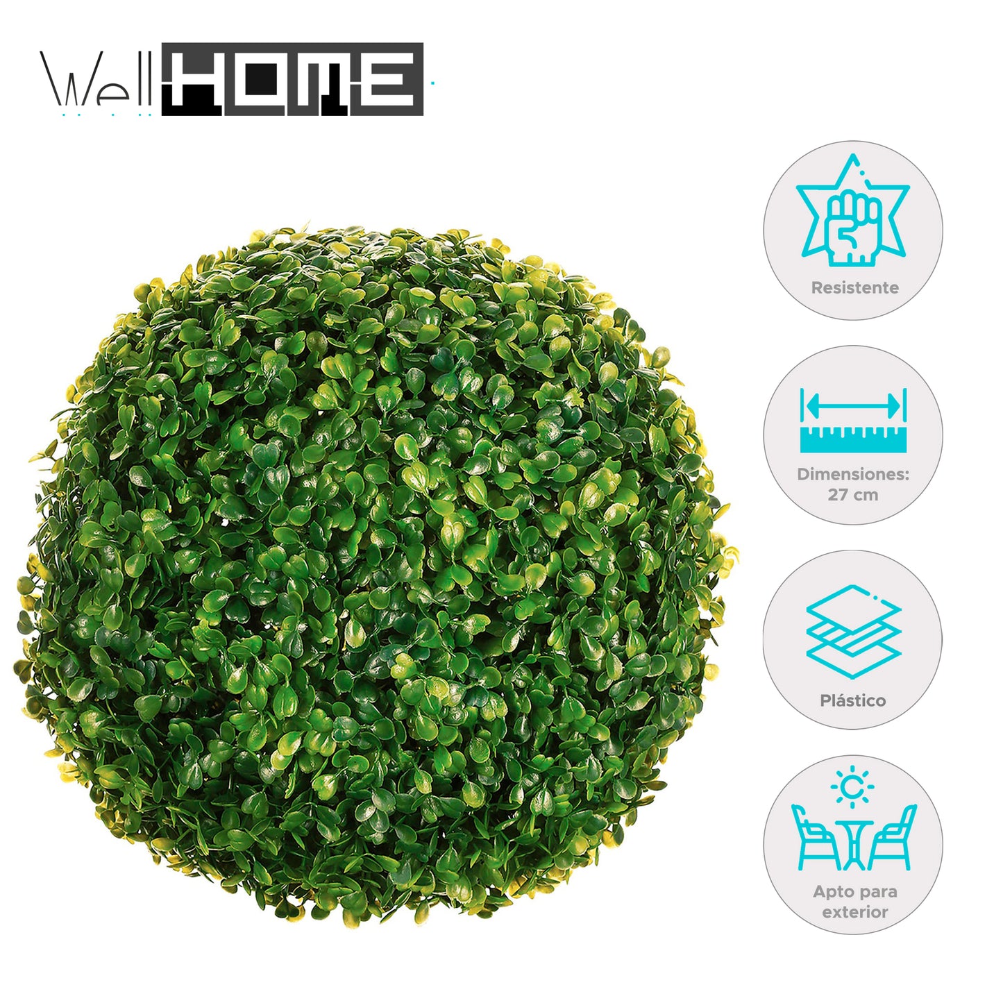 Bola De Boj Well Home 27 Cm Diámetro Para Decoración Interior O Exterior