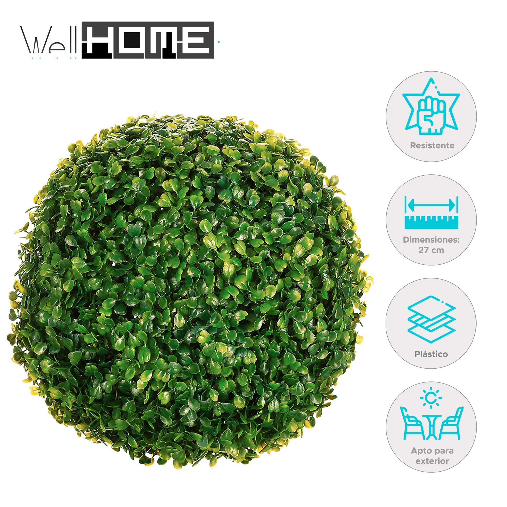 Bola De Boj Well Home 27 Cm Diámetro Para Decoración Interior O Exterior