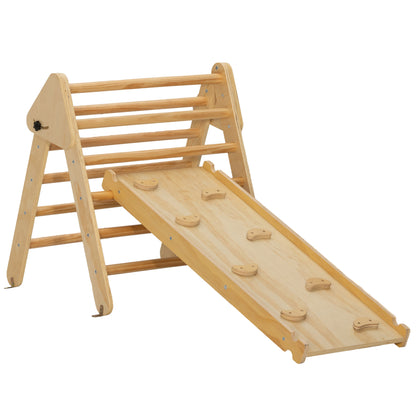Aiyaplay Triángulo De Escalada De Madera 3 En 1 147x64,5x63 Cm Natural_0