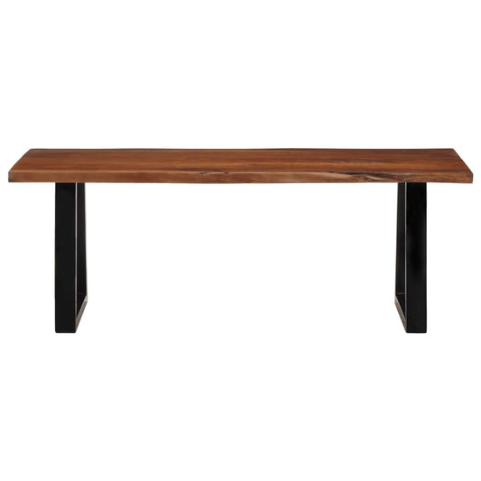 Mesa De Centro Madera Maciza De Acacia Marrón Miel 110x55x40 Cm_0