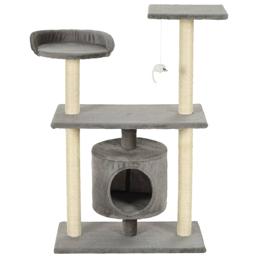 Vidaxl Rascador Para Gatos Con Postes Rascadores De Sisal 95 Cm Gris_2