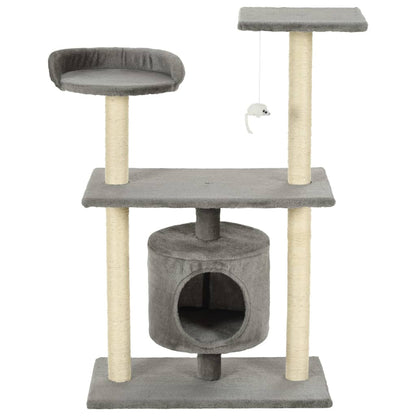 Vidaxl Rascador Para Gatos Con Postes Rascadores De Sisal 95 Cm Gris_2