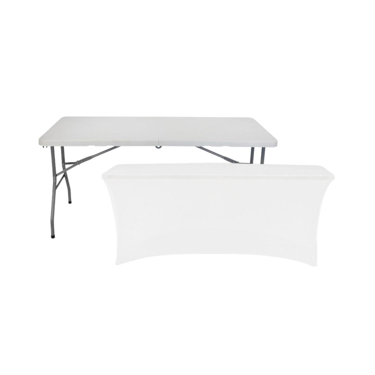Mesa Plegable 150cm Blanca + Funda Catering 7house_0