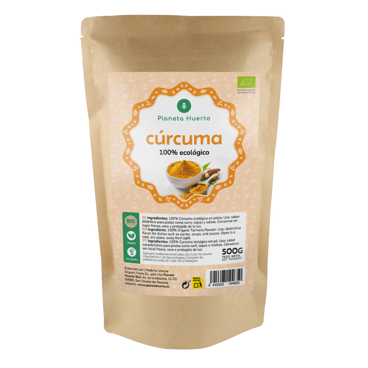 Cúrcuma en polvo ECO Planeta Huerto 500 g