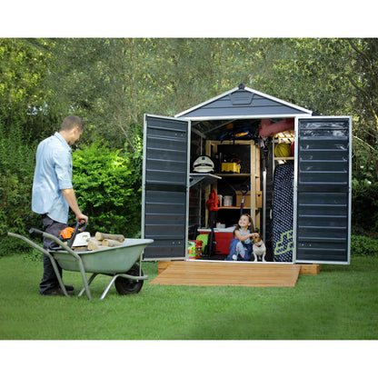 Cobertizo de jardín Skylight 229x185x217 cm gris oscuro