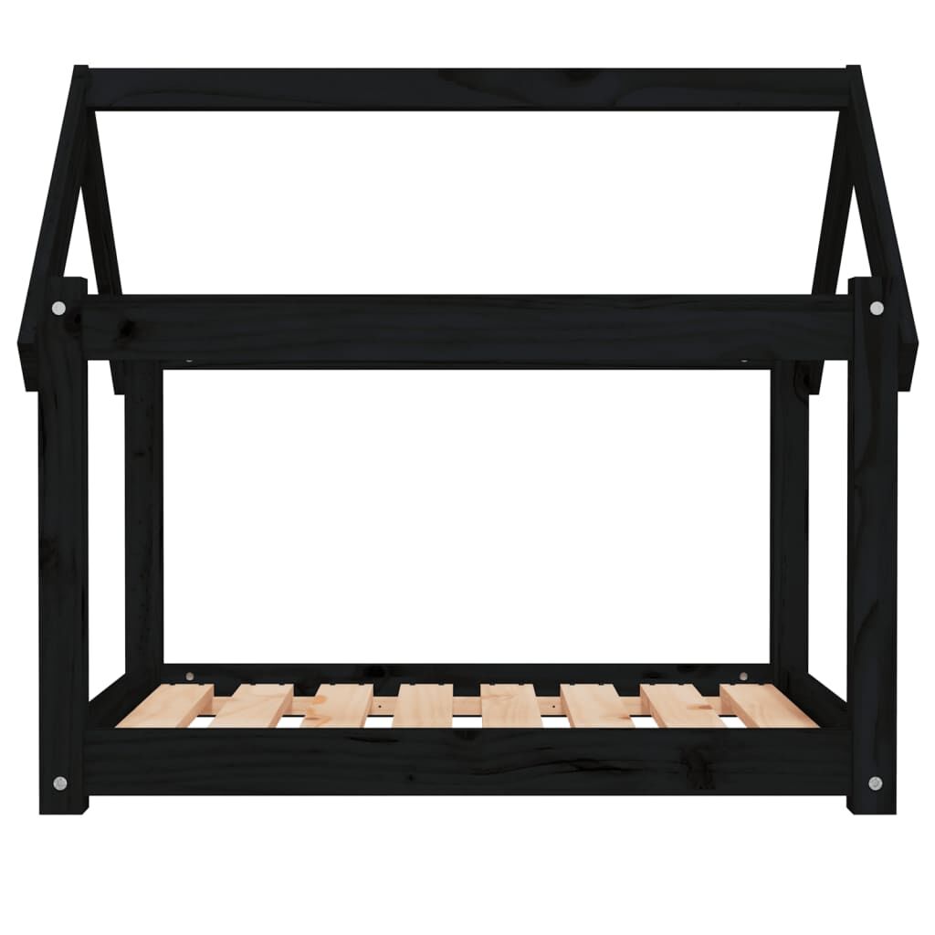 Vidaxl Cama Para Perros Madera Maciza De Pino Negro 81x60x70 Cm_4