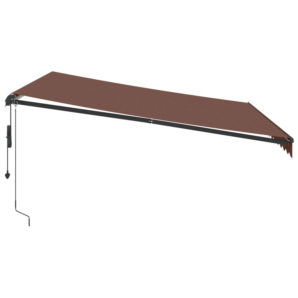 Toldo Retráctil Automático Con Luces Led Marrón 400x350 Cm_4
