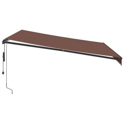 Toldo Retráctil Automático Con Luces Led Marrón 400x350 Cm_4