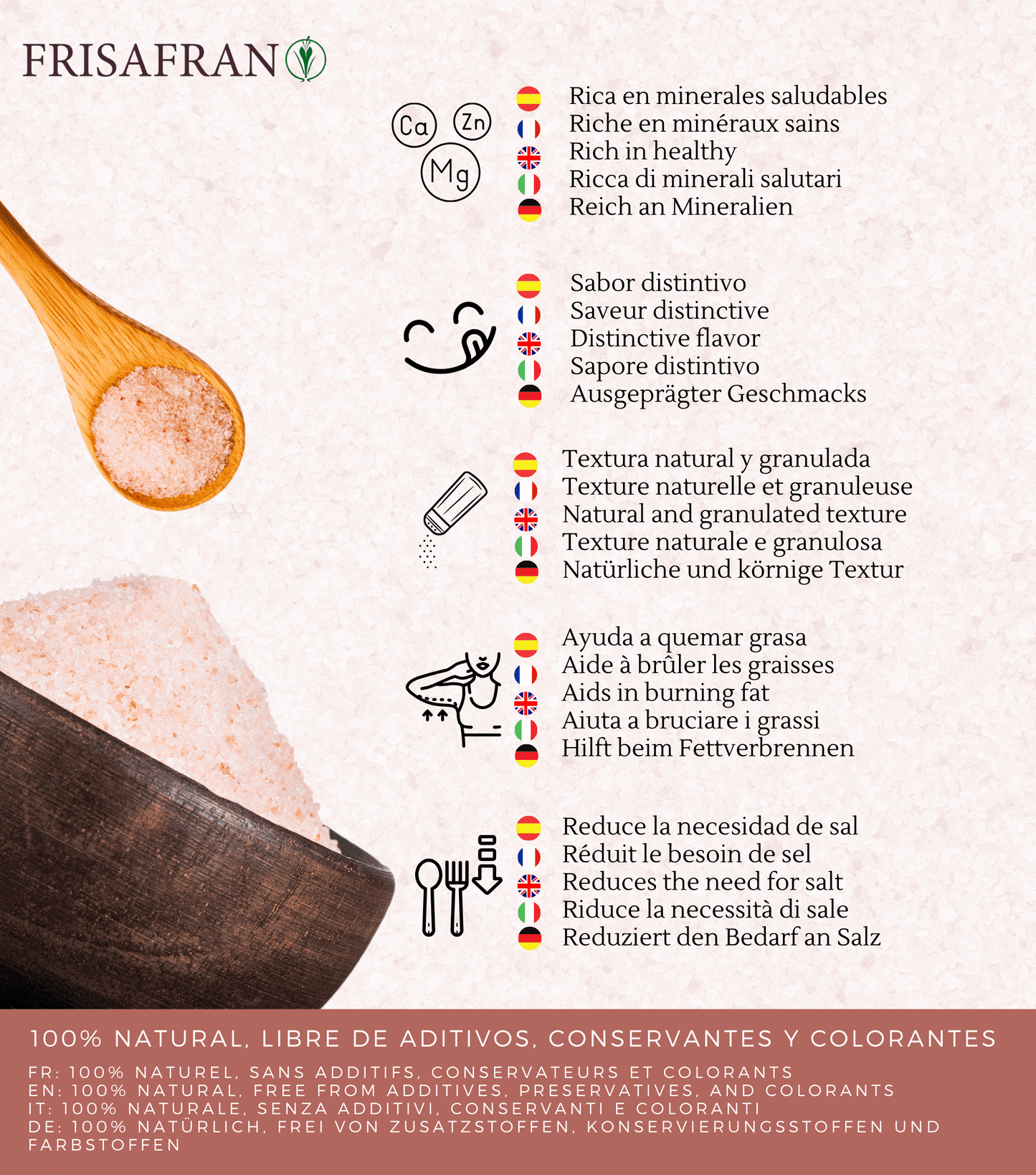 Sal Rosa Del Himalaya Fina - Calidad Y Sabor | Frisafran