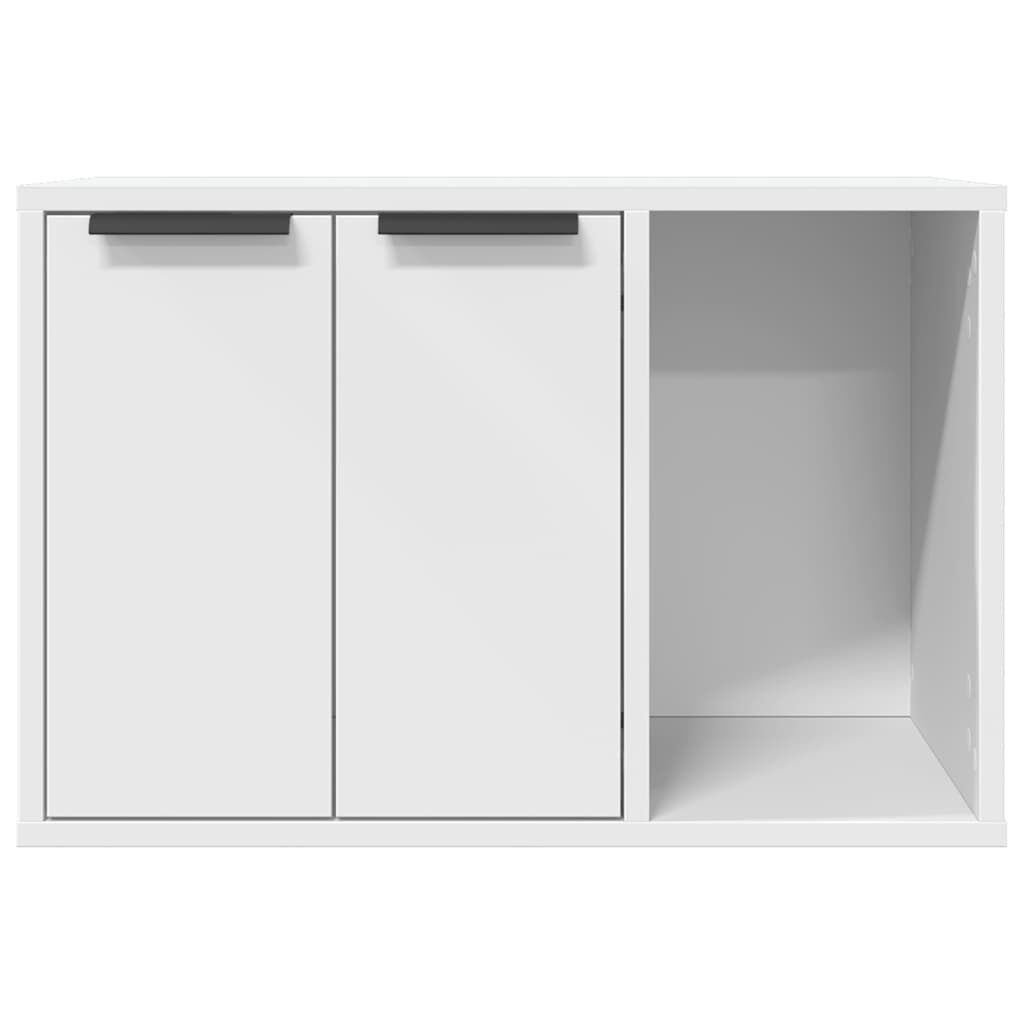 Vidaxl Mueble Arenero Para Gatos Madera Ingeniería Blanco 60x40x40 Cm_4