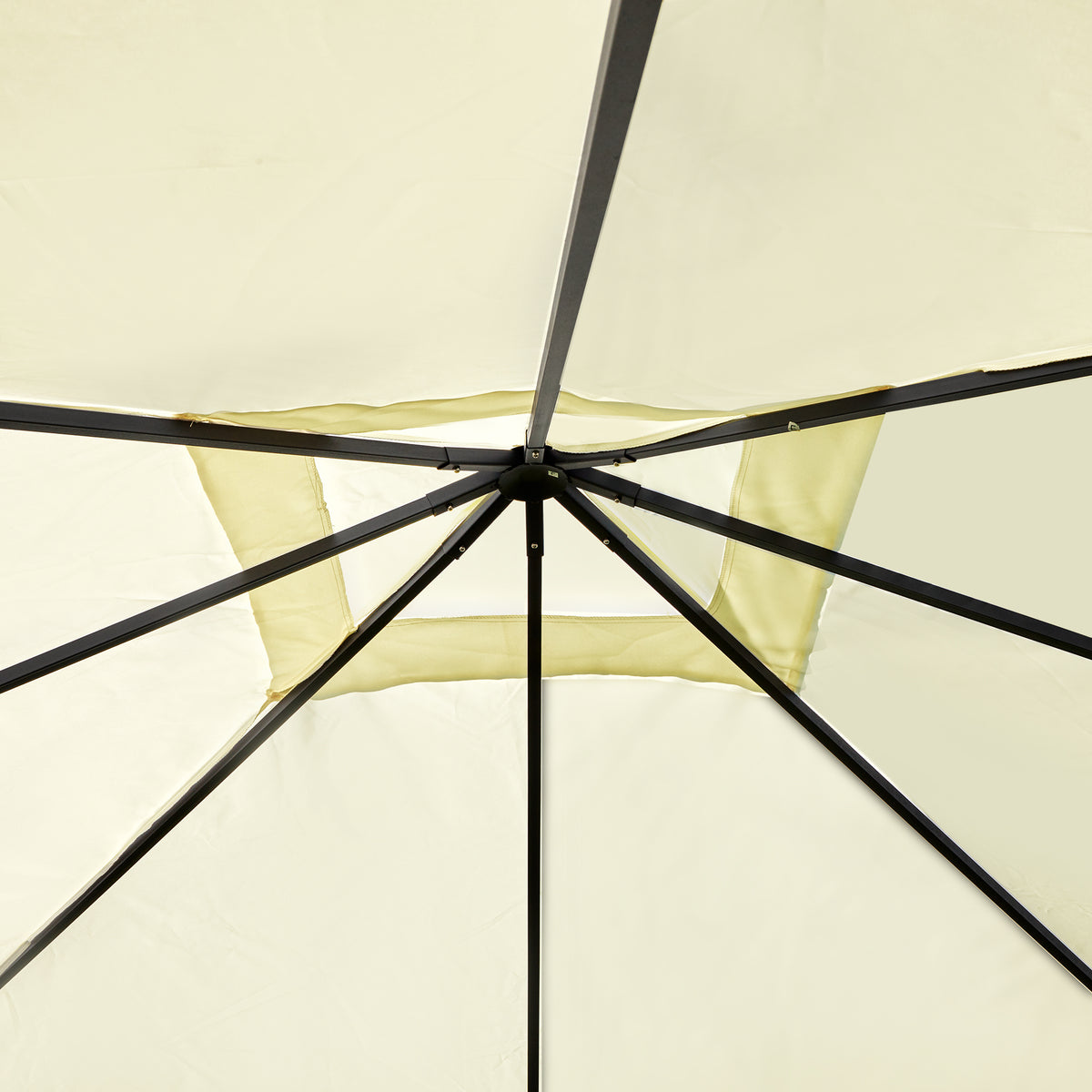 Cenador De Jardín Outsunny Acero, Poliéster Crema 297x297x260 Cm_4