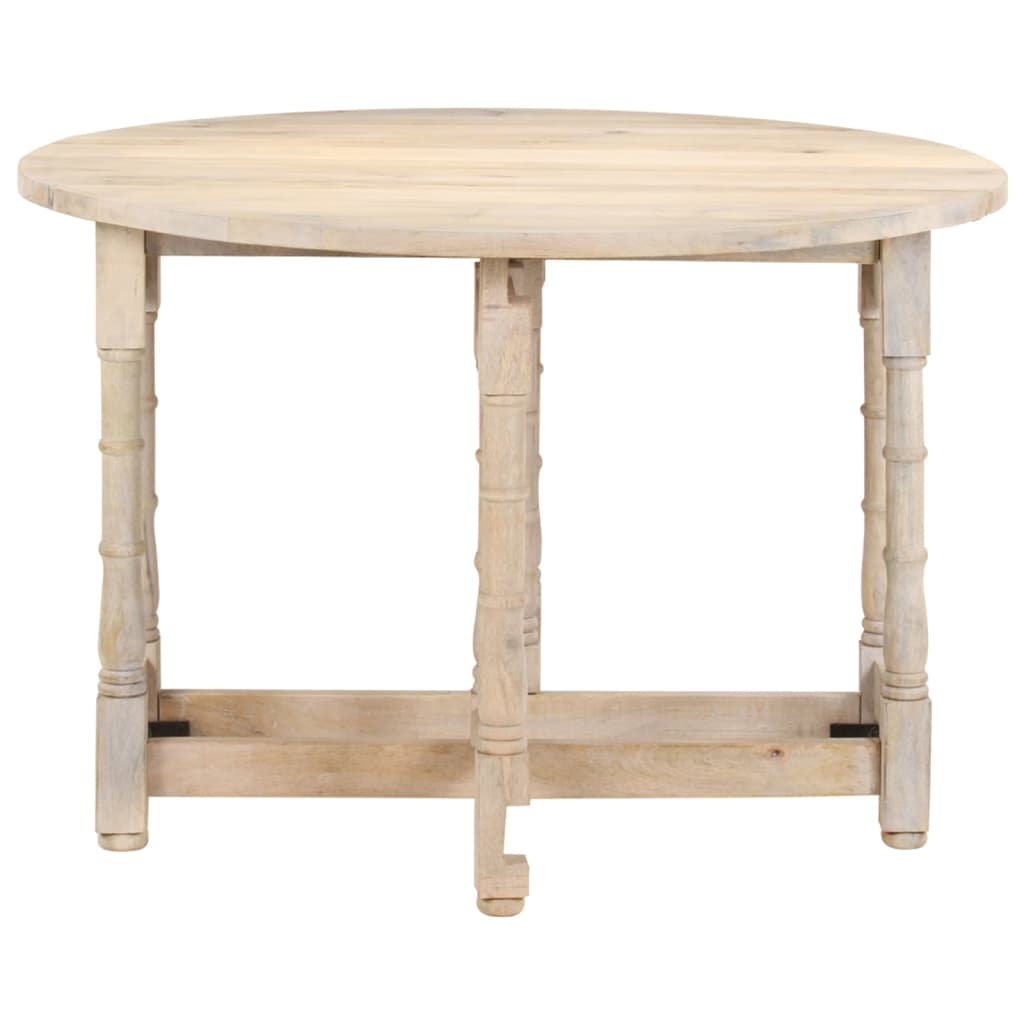 Mesa De Comedor Redonda De Madera Maciza De Mango 110x76 Cm_0