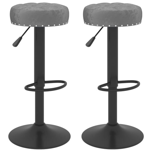 Taburetes De Cocina 2 Unidades Terciopelo Gris Oscuro_0