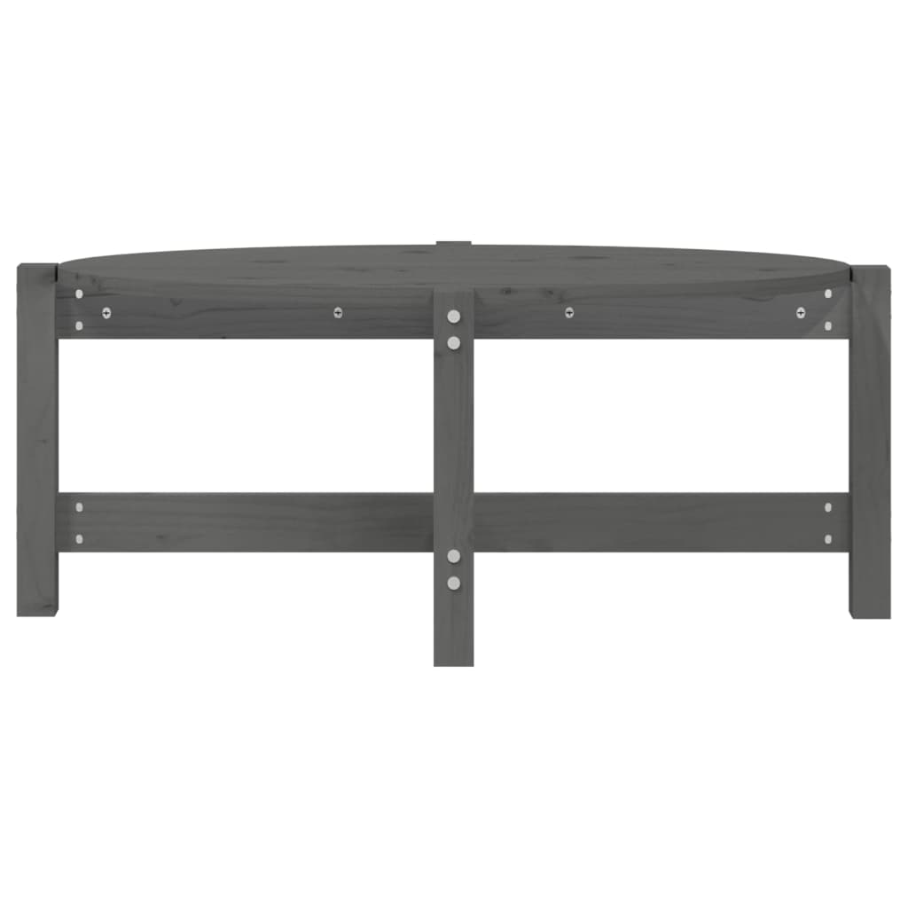 Mesa De Centro De Madera Maciza De Pino Gris 87x48x35 Cm_3