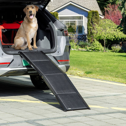 Pawhut Rampa Plegable Para Perros De Aluminio Para Coche 158x43,5x2,5 Cm Negro_1