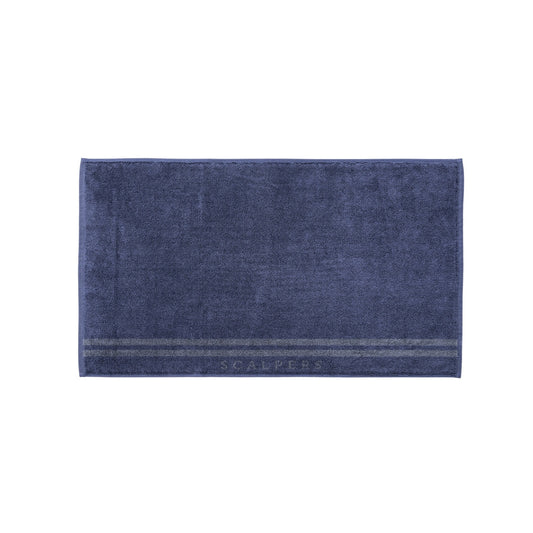 Alfombrilla De Baño 50x80cm En Algodón Azul Navy Con Rayas Scalpers Home