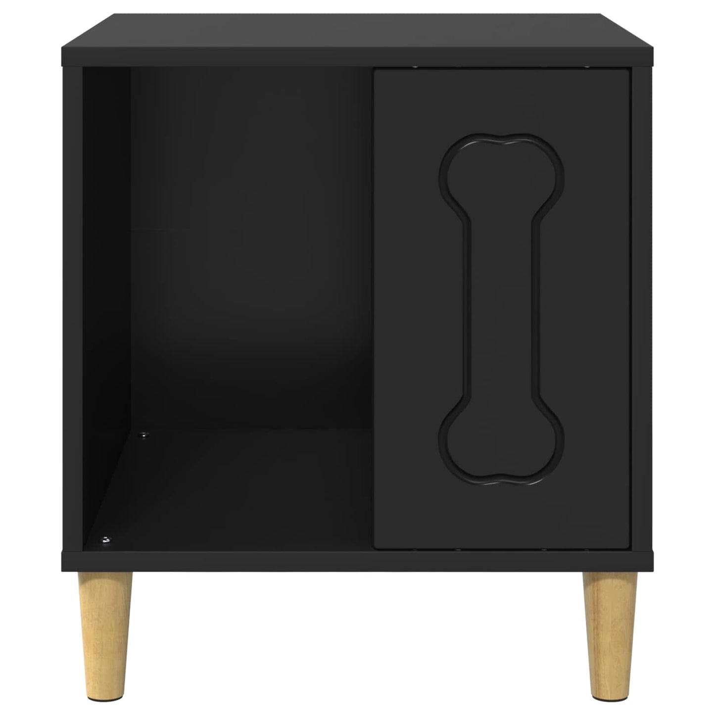 Casa Para Perros Negro 44 X 42 X 49 Cm Madera De Ingeniería_4