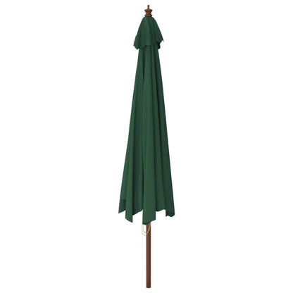 Sombrilla De Jardín Con Poste De Madera Verde 400x273 Cm_3