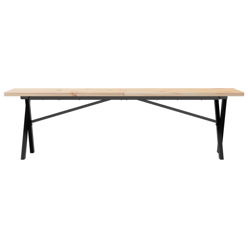 Mesa De Centro Marco X Madera Maciza Pino Y Acero 160x40x45,5cm_2