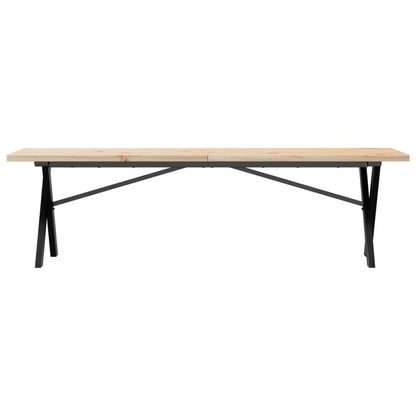 Mesa De Centro Marco X Madera Maciza Pino Y Acero 160x40x45,5cm_2