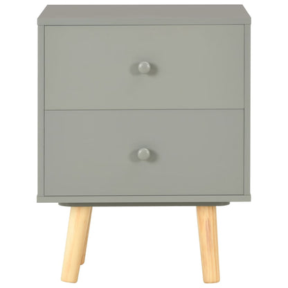 Mesitas De Noche 2 Unidades Madera Maciza Pino Gris 40x30x50 Cm_4