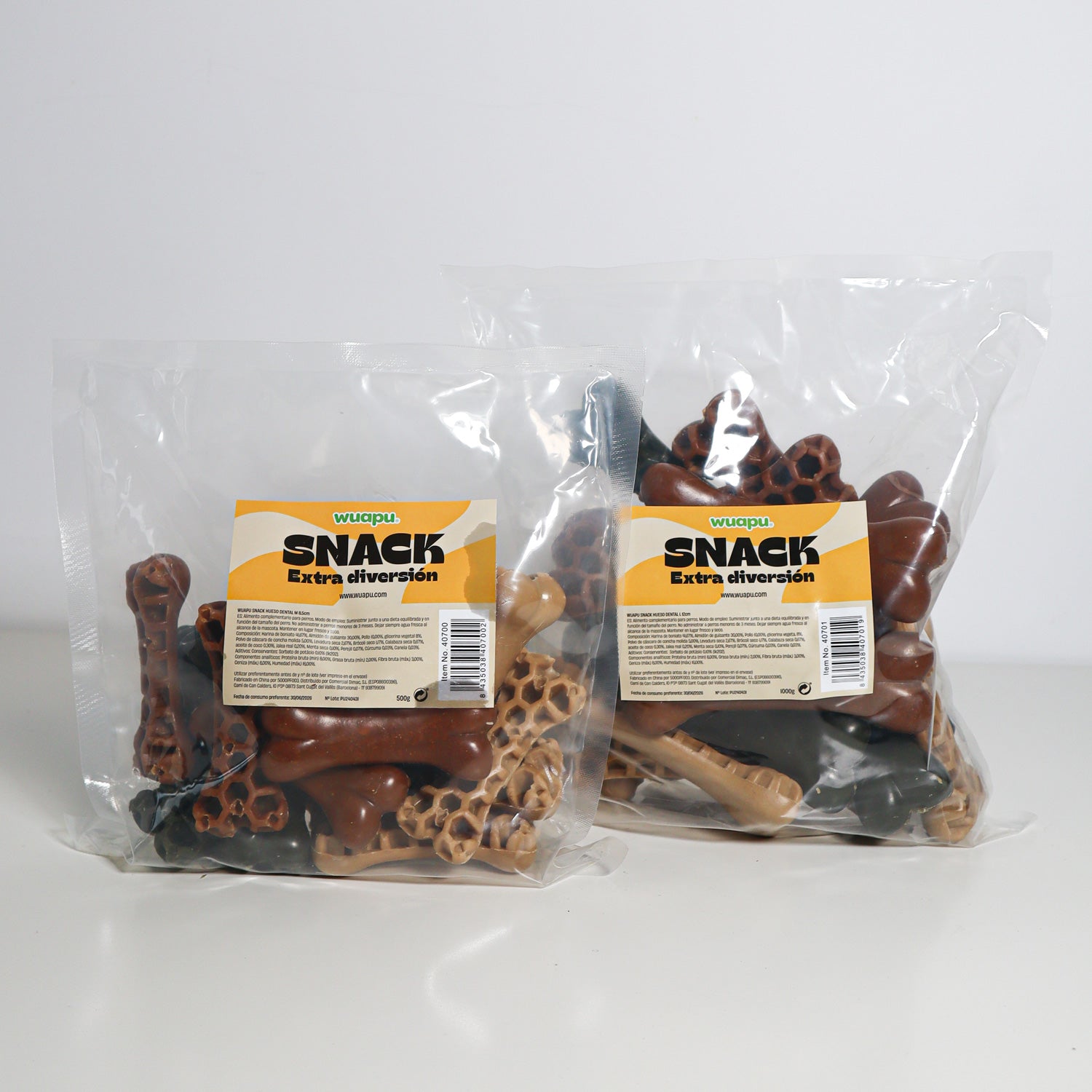 1kg Snacks Dental Para Perro, En Forma De Hueso Grande 12cm, Multisabor Sin Gluten, 17u Aprox_3