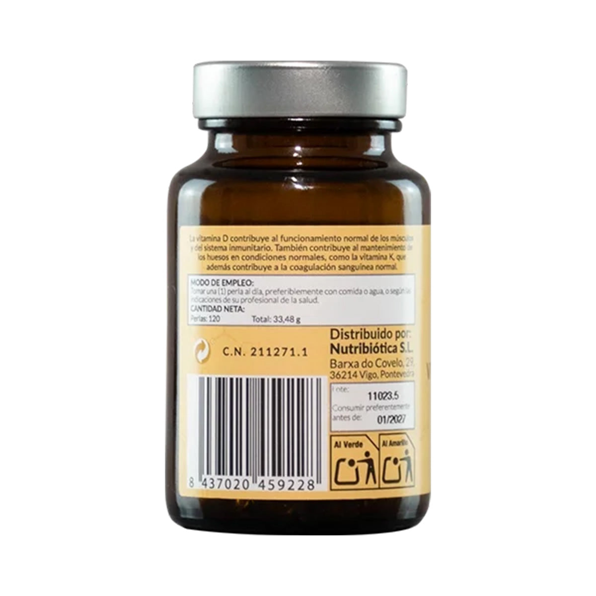 Vitamina D3+K2, Kiroot, 120 perlas