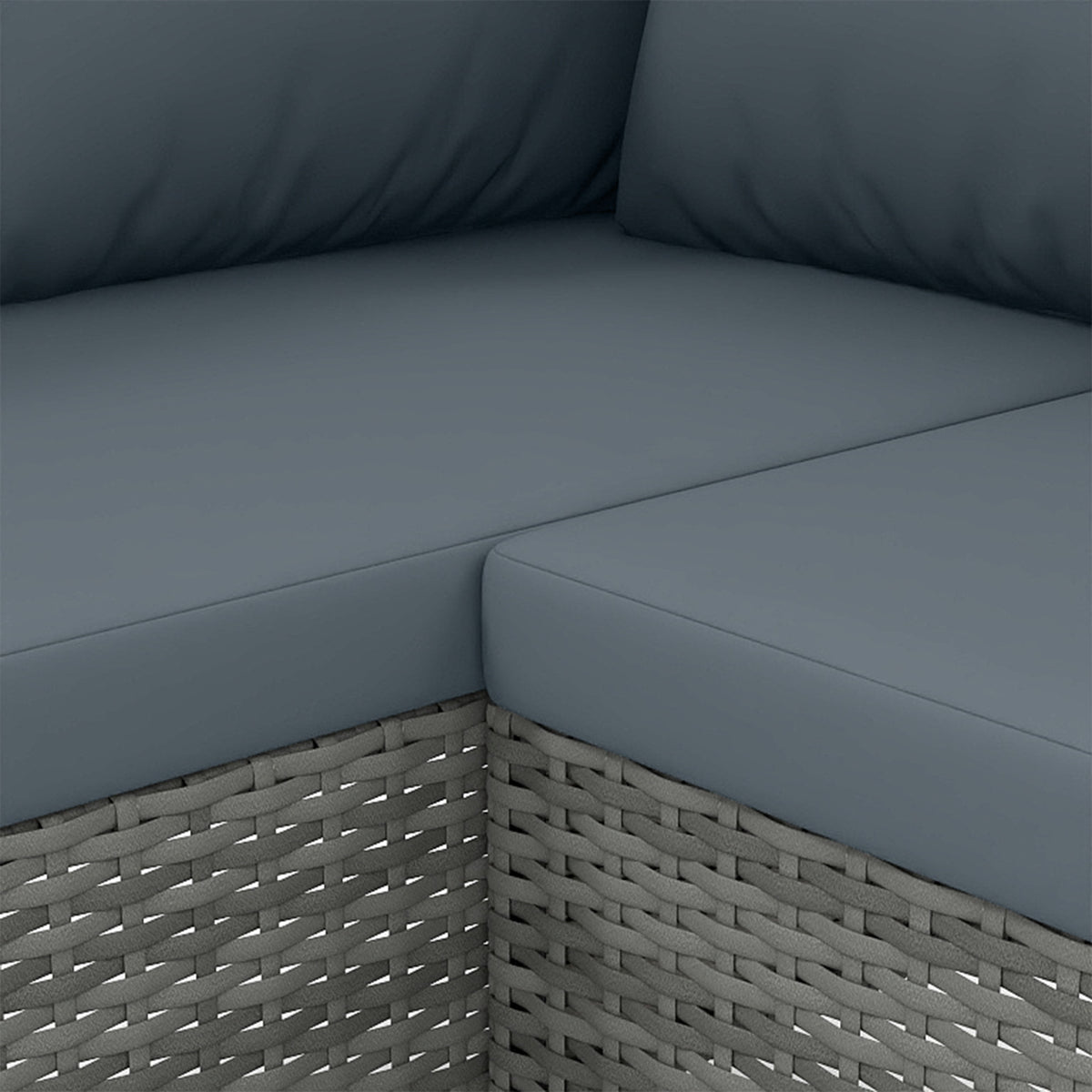 Conjunto De Jardín Outsunny Metal Galvanizado, Ratán Pe Gris 219x170x66 Cm_5