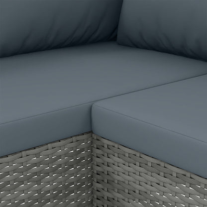 Conjunto De Jardín Outsunny Metal Galvanizado, Ratán Pe Gris 219x170x66 Cm_5