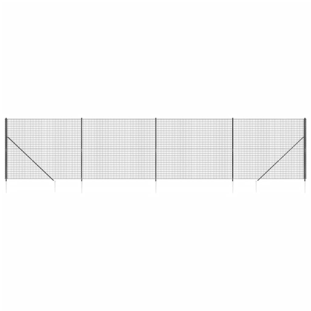 Cerca De Alambre Con Pinchos De Anclaje Gris Antracita 1,6x10 M / Vetonek_2