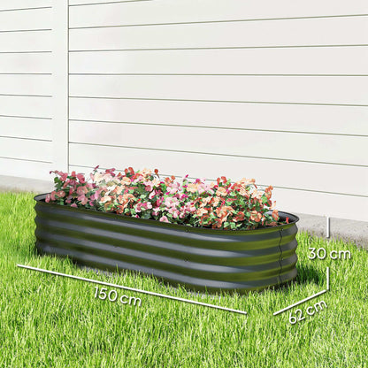 Outsunny Jardinera Exterior Grande De Acero Galvanizado Con Bordes De Seguridad_2