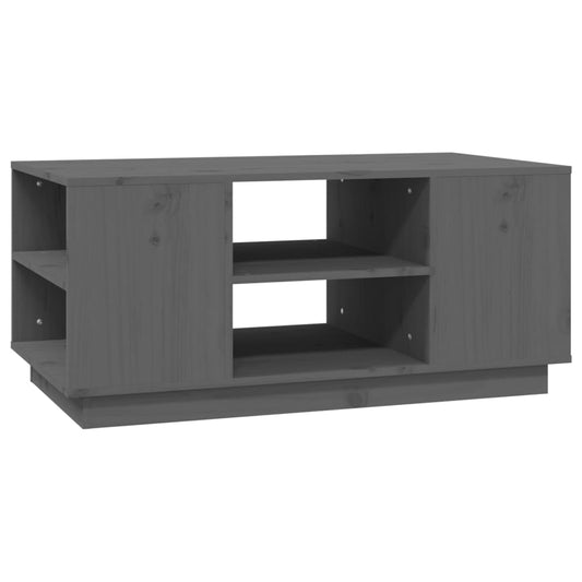 Mesa De Centro De Madera Maciza De Pino Gris 90x49x40,5 Cm_0