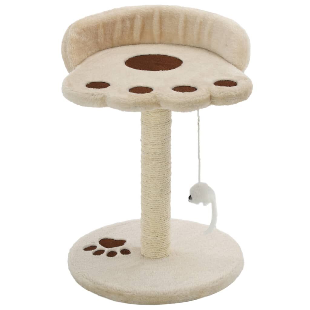 Vidaxl Rascador Para Gatos Con Poste De Sisal 40 Cm Beige Y Marrón_0