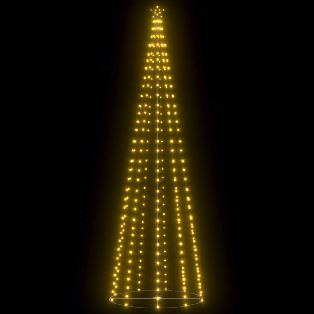 Vidaxl Árbol De Navidad Forma De Cono 330 Led Blanco Cálido 100x300 Cm_3