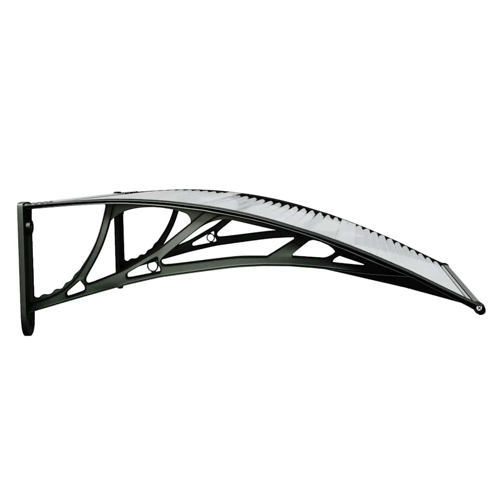 Marquesina Puerta Policarbonato Negro Y Transparente 80x75 Cm_4
