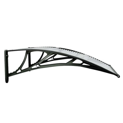 Marquesina Puerta Policarbonato Negro Y Transparente 80x75 Cm_4