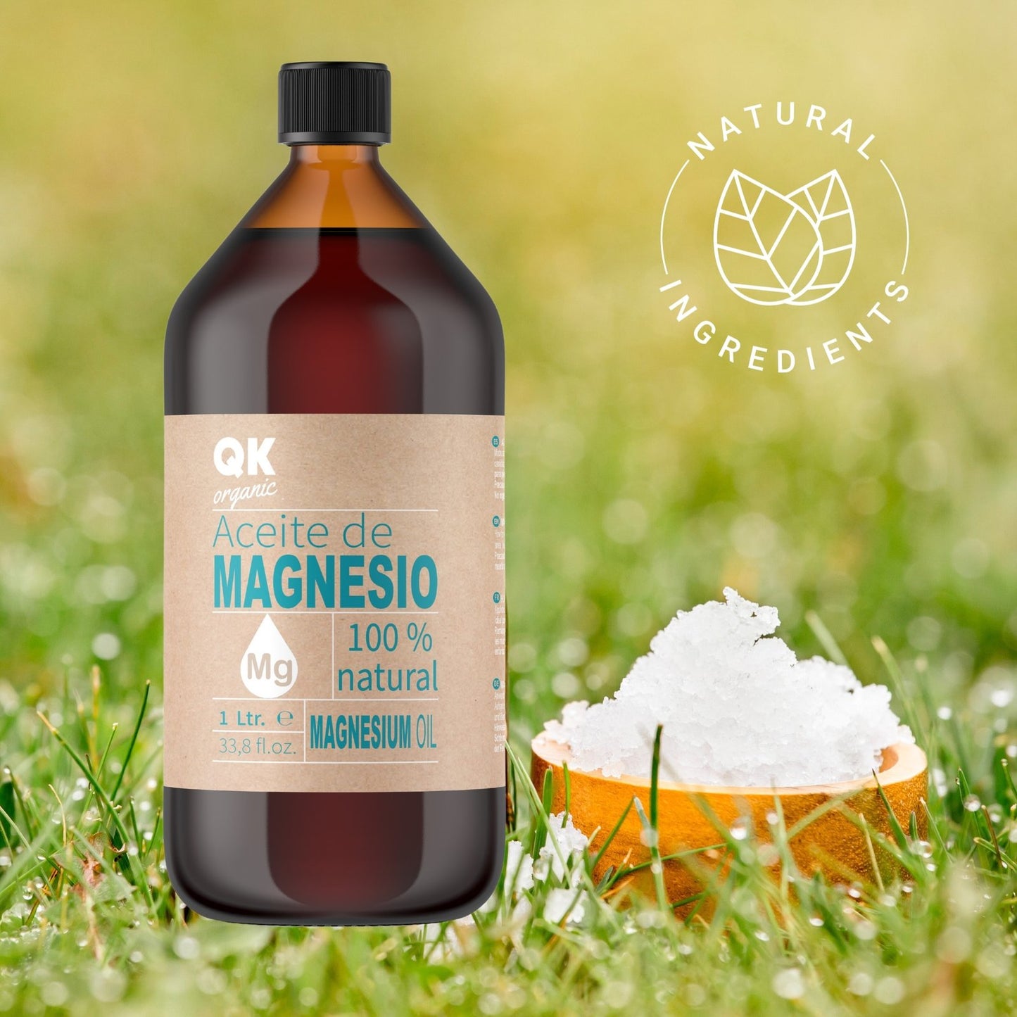 QKnatur - Aceite De Magnesio Spray 100% Puro 1L. - Ideal Para Deportistas, Articulaciones, Relajacion Muscular, Masajes_3