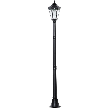 Outsunny Farola Solar Con Panel Solar Encendido Automático 22x22x194 Cm Negro_0