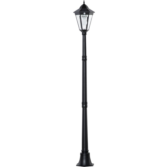 Outsunny Farola Solar Con Panel Solar Encendido Automático 22x22x194 Cm Negro_0