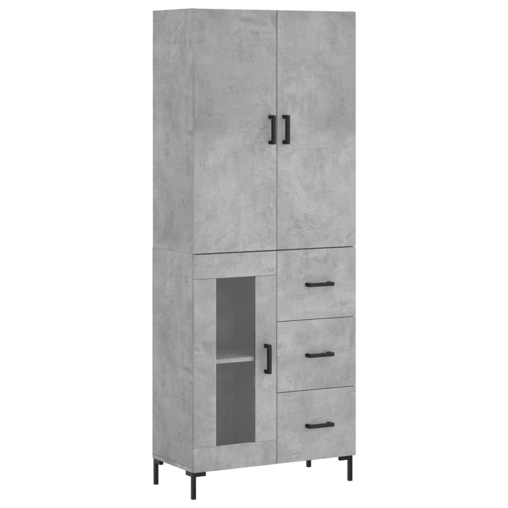 Aparador Alto Madera Contrachapada Gris Hormigón 69,5x34x180 Cm_1