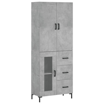 Aparador Alto Madera Contrachapada Gris Hormigón 69,5x34x180 Cm_1