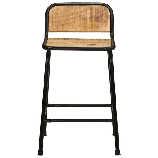 Taburetes De Barra 4 Uds 46x35,5x70 Cm Madera Maciza De Mango_0