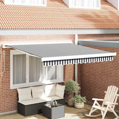Toldo Retráctil Aluminio Y Tela Gris Antracita Y Blanco 3x2,5 M_1